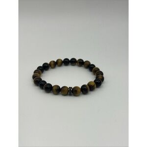 8mm Genuine Tigers Eye Gemstone Bracelet Reiki Infused Hand Crafted Jewelry